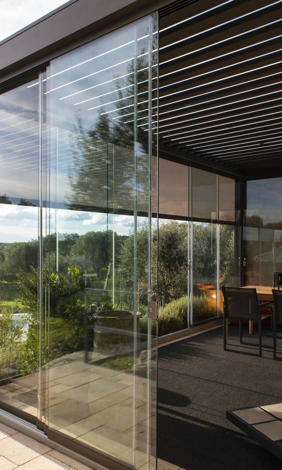 Modern luxury villa exterior in minimal scandinavian style